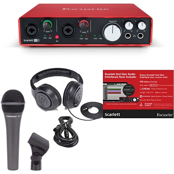 Focusrite Scarlett 2i2 2x2 USB Audio Interface Kit with AKG