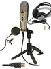 CAD U37 USB Microphone Bundle with Studio Headphones and Pop Filter Popper Stopper