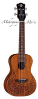 Luna Ukelele Maghoney Mo'o Cconcert with lizard design, Ukelele MO MAH