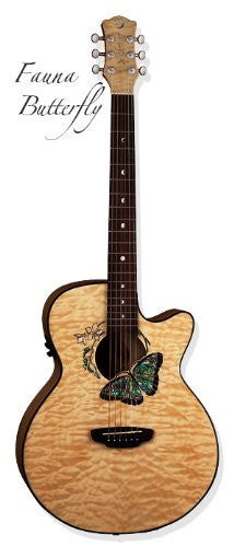 Luna Fauna Butterfly Acou/Elec Guitar, FAU BTFLY