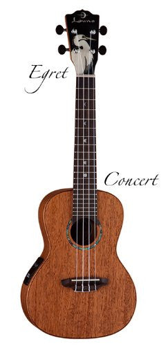 Luna Ukelele Concert Solid with Egret Headstock, Ukelele S EGT