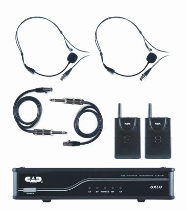 CAD GXLUBB UHF Wireless Dual Bodypack Microphone System, K frequency