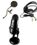 Blue Yeti Blackout USB Microphone Bundle with Studio Headphones and Pop Filter Popper Stopper