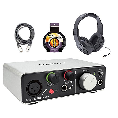 Focusrite Itrack Solo Usb Interface With Headphones And Cables Bundle Audiotopia