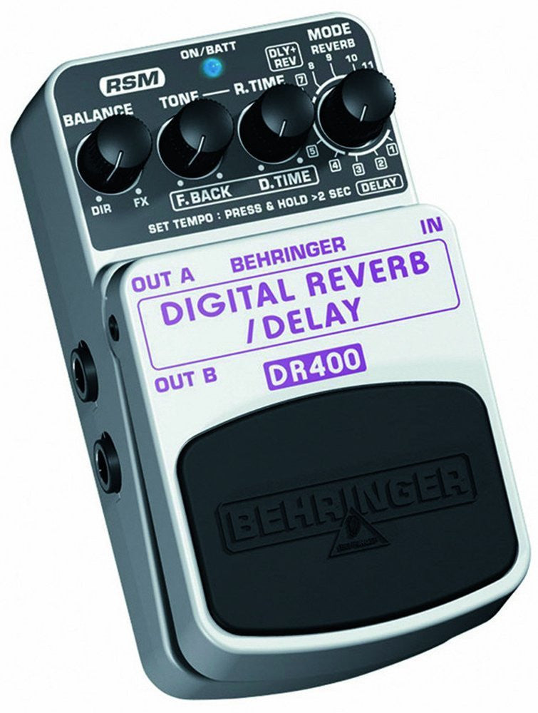 Behringer DIGITAL REVERB/DELAY DR400 Digital Stereo Reverb/Delay Effects Pedal