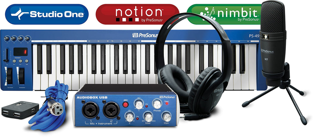 PreSonus AudioBox Creation Suite Bundle w/HD3 Headphones, PS49 Keyboard,