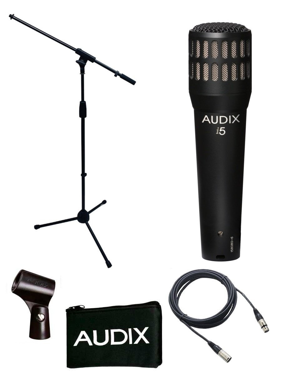 Audix I5 Microphone Bundle with Mic Boom Stand and XLR Cable