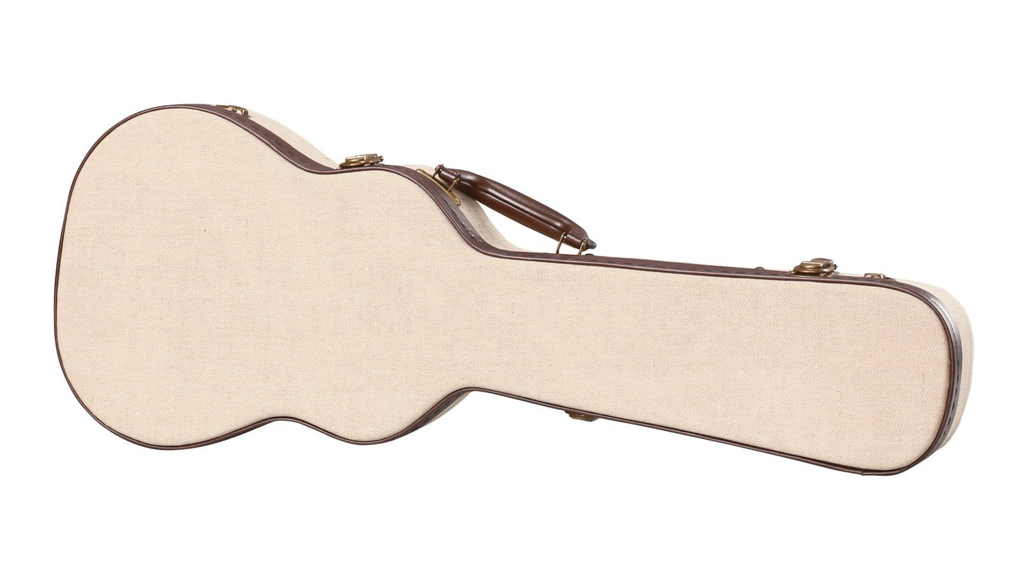 Gator Deluxe Wood Case for Tenor Style Ukulele; Journeyman Burlap Exterior (Refurb)